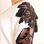 花柄カットワークデザインフレアスカート