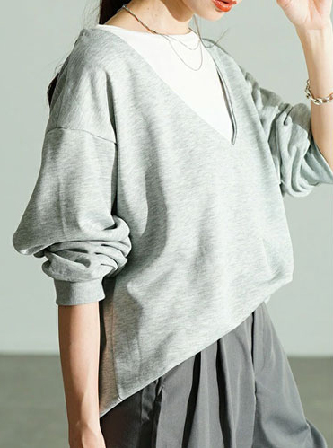 レディース 大人 上品 レイヤード風トップス×セミワイドパンツ