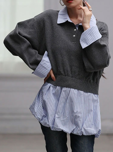 レディース 大人 上品 レイヤード風ニットカーディガン