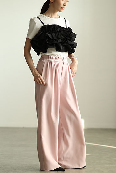 バックシャーリング撥水フリルビスチェ