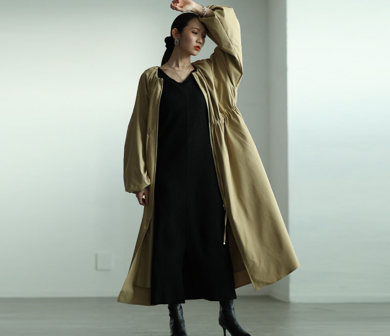 バルーンスリーブドロストロングコート