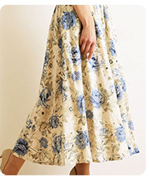 花柄ロング丈サーキュラースカート