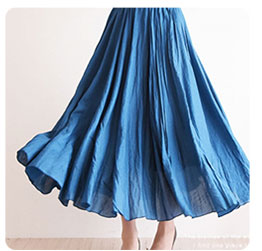 サーキュラーギャザーロング丈スカート