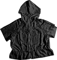 大人可愛いレース切替フード付きブルゾン