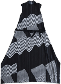 アコーディオンプリーツのアートなワンピース