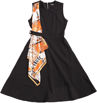 スカーフなびく高揚感フレアワンピース