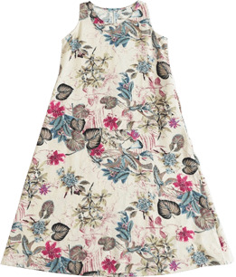 涼しげなボタニカル柄ロングワンピース