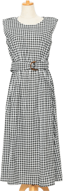 正統派カジュアルギンガム柄ワンピース