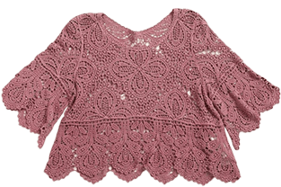 重ねても涼しげなクロシェ編みトップス