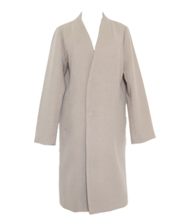 サイドスリットのノーカラーコート