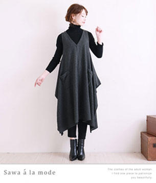 ノースリーブアシンメトリーチュニック