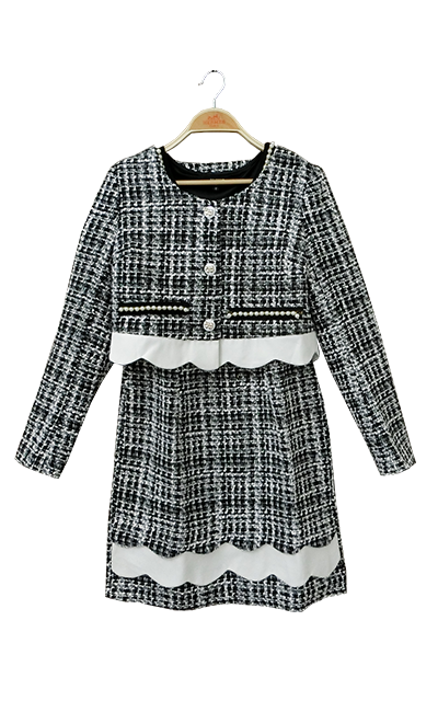 ショートジャケット+ノースリーブツイードワンピ