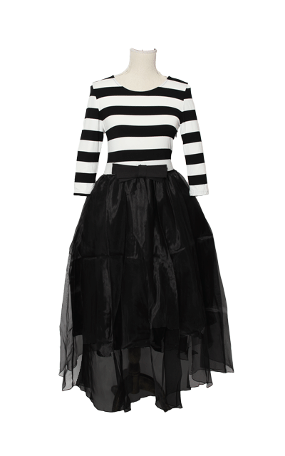 ボーダー切り替えチュチュワンピ