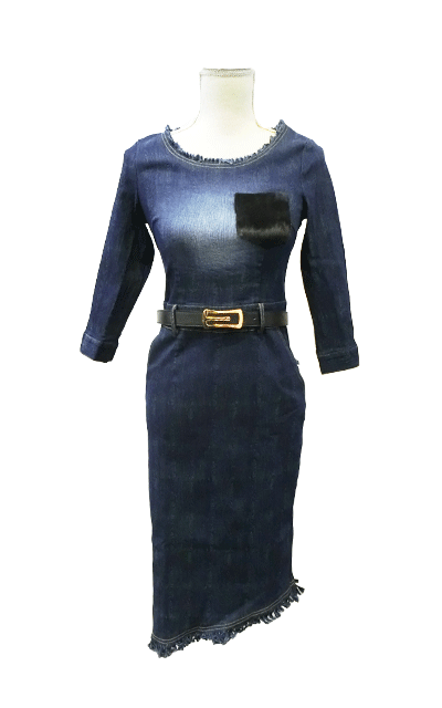 アシンメトリー デニムワンピ