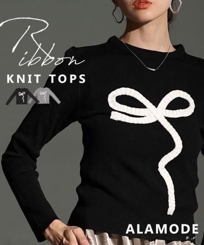 プリーツリボンニットトップス【9月27日20時販売新作】