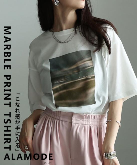 接触冷感＆UVマーブルプリントTシャツ【5月16日20時販売新作】