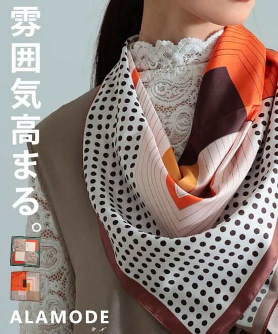クラシックパターンスクエアスカーフ 【3月9日20時販売新作】