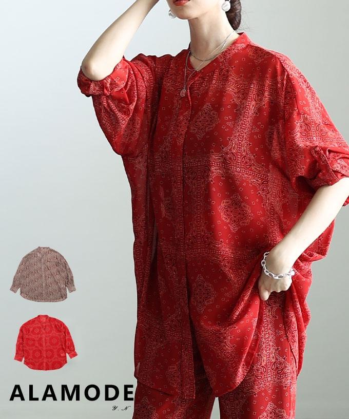 ペイズリー柄シアーオーバーシャツ 【8月10日20時販売新作】
