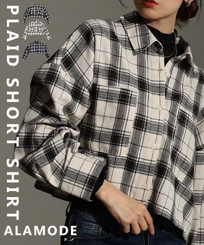 トラッドチェック柄クロップドシャツ【11月17日20時販売新作】